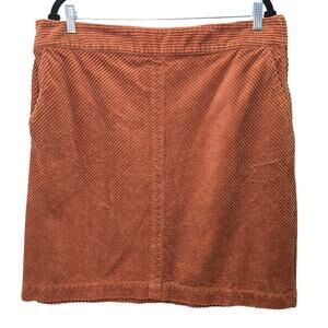 Talbots Corduroy Skirt Womens 16 Brown Straight Mini Bohemian Hippie Minimalist